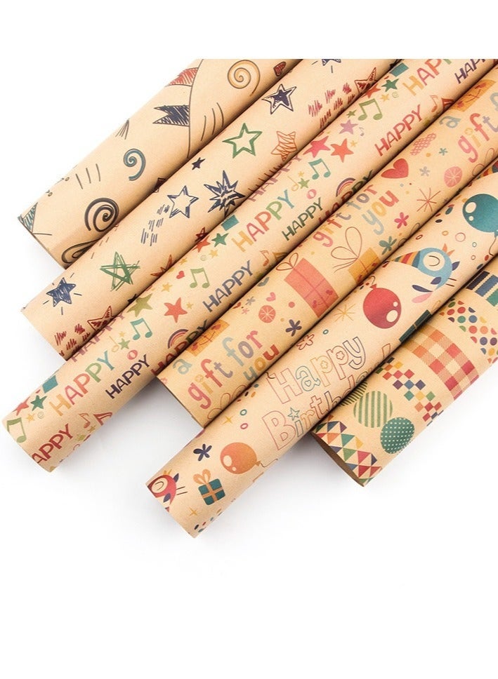 Ayshal 10pcs Gift Wrapping Paper Set,Birthday Gift Wrapping Paper, Gift Box, Book Leather, Kraft Paper, Gift Wrapping Paper, Wrapping Paper, Tissue Paper, Flower Bouquet Supplies, Gift Wrapping Paper, Flower Wrapping Paper, Gift Packaging(70cmX50cm) - Image 2